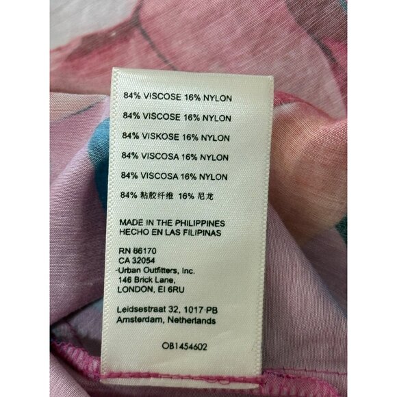 Maeve Anthropolgie Tunic Button-Down Floral Shirt Pink Womens Size S - Picture 9 of 10